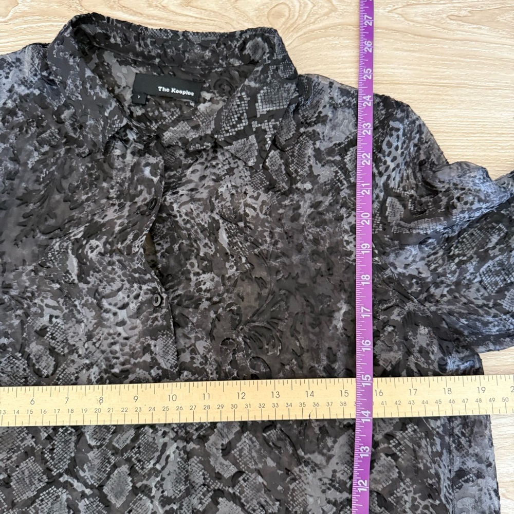 The Kooples 1 Small Python Button Up Shirt Charco… - image 5